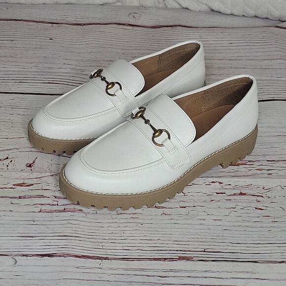 A NEW DAY Danica Off White Lug Sole Loafers Size 7 NWOT - Picture 3 of 8